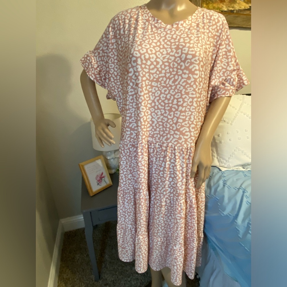 Chic Soul Someday Swoon 3X Pink Cheetah Dress